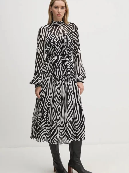DIANE VON FURSTENBERG rochie midi evazati negru