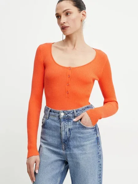 Pinko pulover de mătase portocaliu