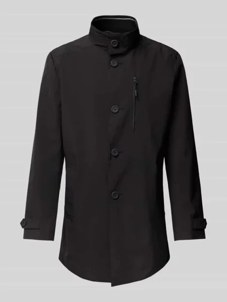 Płaszcz o kroju regular fit z funkcją wodoodporną i stójką S.oliver Black Label czarny