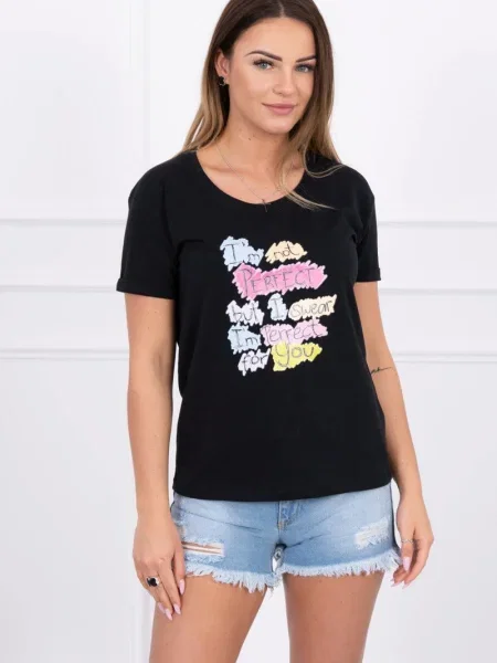 Bluză Kesi cu imagine negru