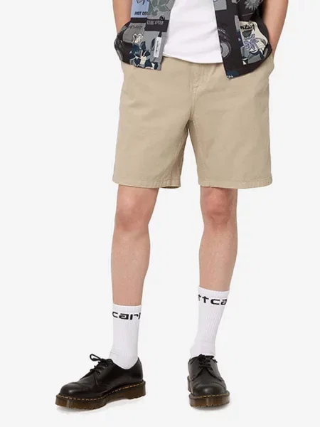 Carhartt Wip Szorty Mężczyzna L Spodnie Relaxed Fit beżowy