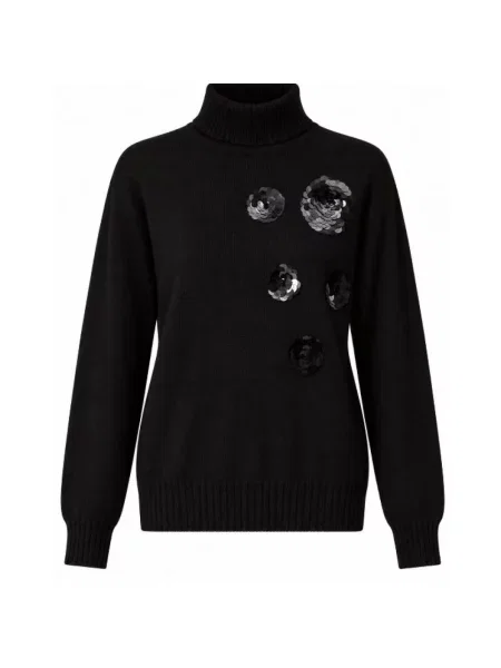 Sweter z golfem Twinset do golfa czarny