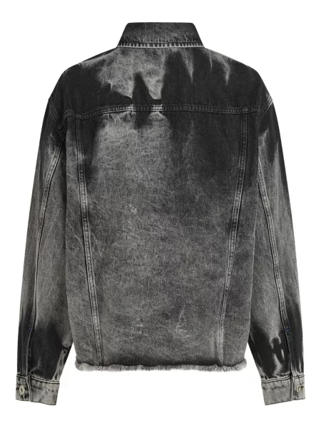 Τζιν μπουφάν Karl Lagerfeld Jeans με κρόσσια γκρι