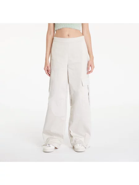 Панталон Calvin Klein Jeans с широка каройка с висока талия бежово