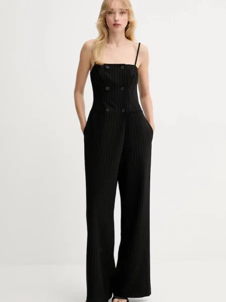 Gestuz salopetă cold shoulder negru