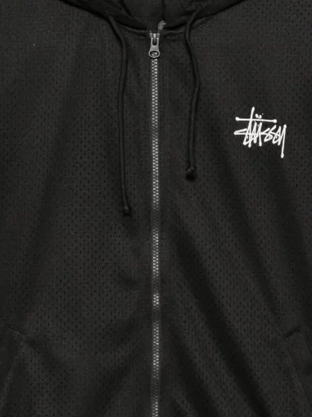 Hoodie Stüssy με κέντημα μαύρο