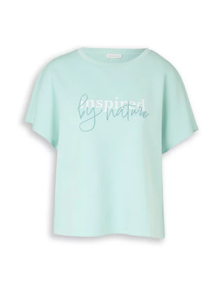 TOM TAILOR Tricou albastru deschis alb