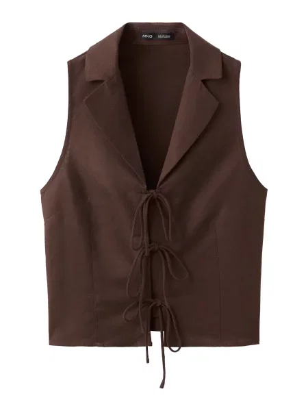 MANGO Vestă de costum LINOVIS' maro