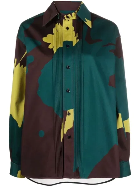 Koszula Colville z nadrukiem w abstrakcyjne wzory czerwona