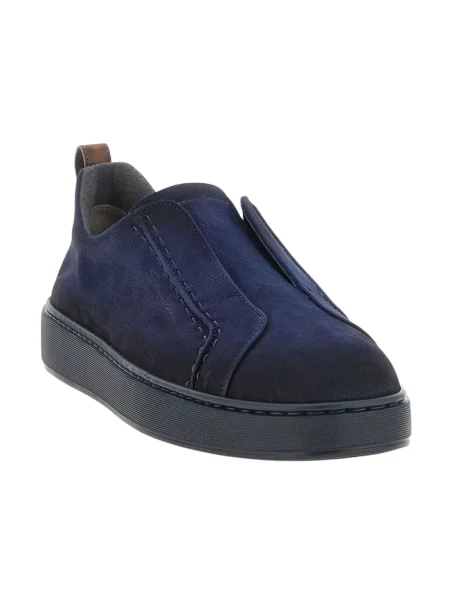 Sneakersy Santoni skórzane niebieskie