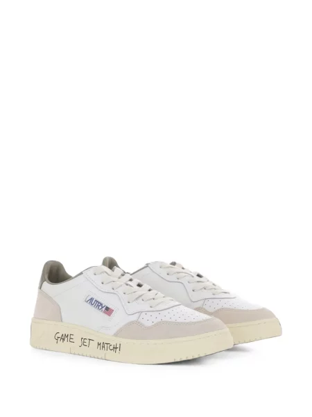 Sneakerși Autry din piele de căprioară alb