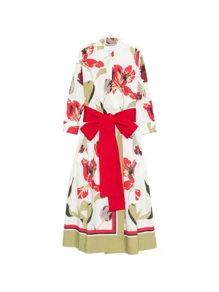 Rochie tip cămașă Sara Roka până la genunchi de costum alb