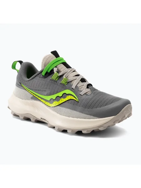 Olcsóbban. Női futócipő Saucony Peregrine 13 gravel/slime. Méret: 37 EU szürke