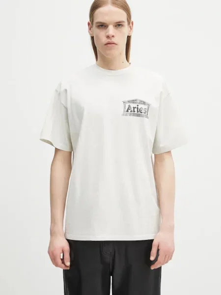 Majica Aries Aged Ancient Temple SS Tee s tiskom bež