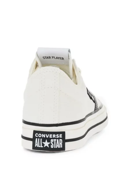 Top Converse cu platformă din canvas cu imagine alb
