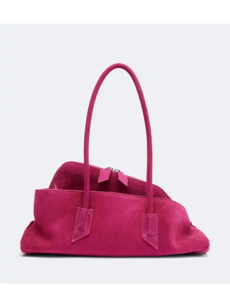 Geantă shopper The Attico din piele de căprioară roz