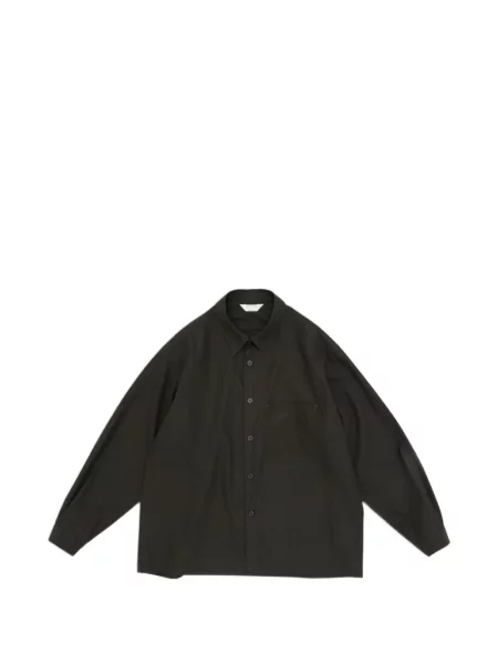 Geacă cămașă Still By Hand din țesătură twill maro