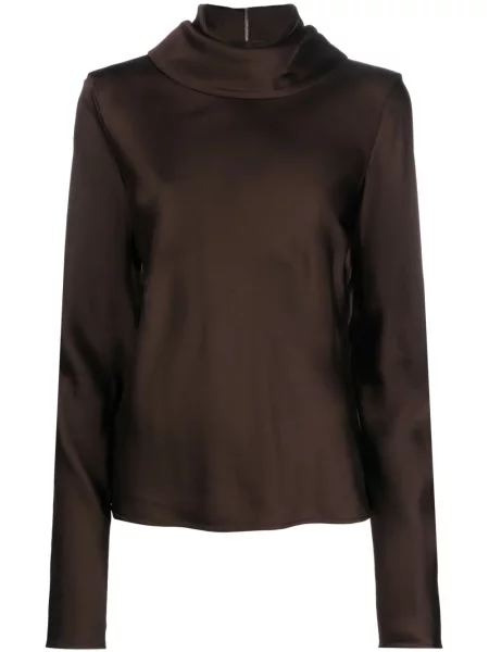 Bluză Jil Sander drapată maro
