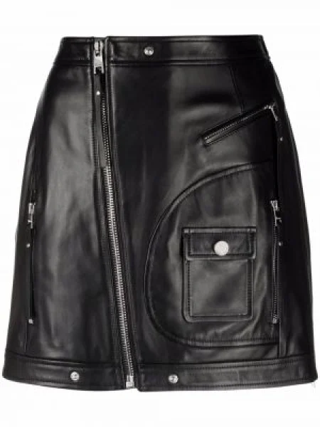 Fustă Red Valentino biker negru