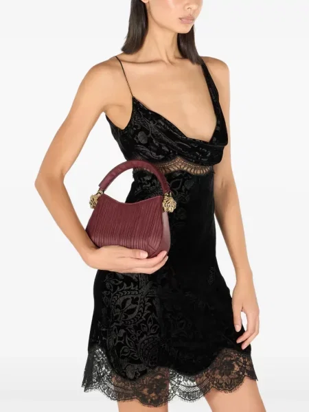 Torebka skórzana Roberto Cavalli skórzana czerwona