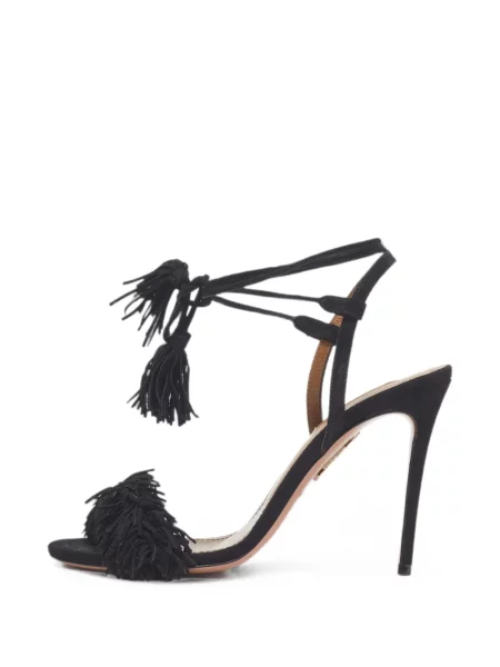 Sandale Aquazzura cu franjuri negru