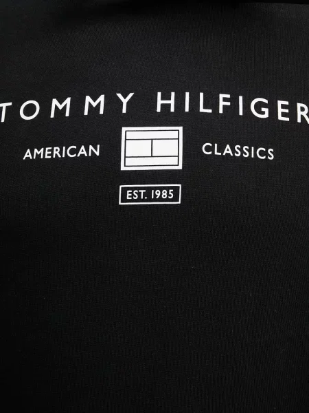 Суичър с качулка Tommy Hilfiger с качулка черно