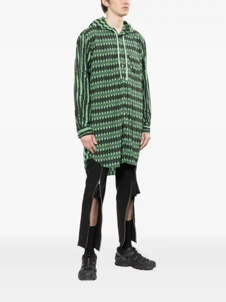Риза Comme Des Garçons Homme Plus с качулка с принт зелено