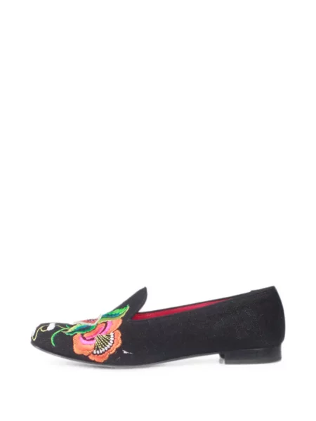 Pantofi loafer Penelope Chilvers cu model floral negru