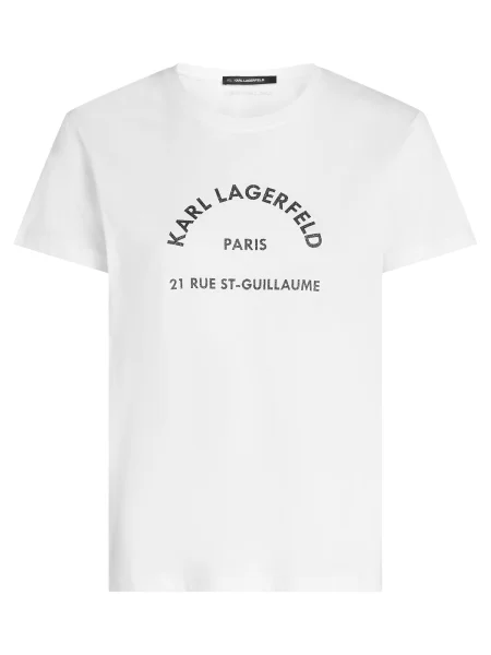 Karl Lagerfeld Tricou Rue St-Guillaume negru alb