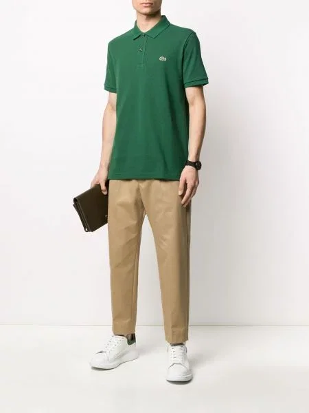 Siuvinėtos polo marškinėliai Lacoste žalia