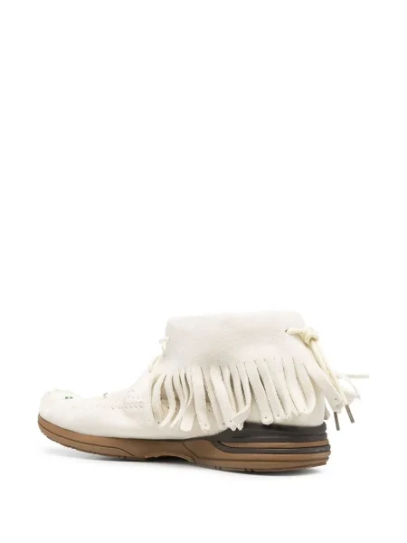 Botine Visvim cu franjuri alb