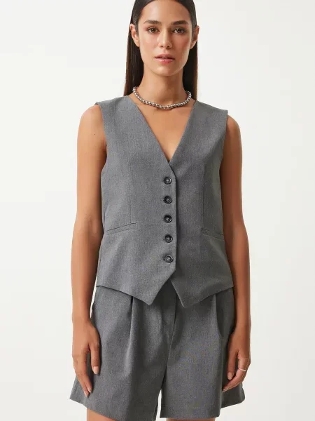 Happiness İstanbul Pantaloni cutați metalic gri