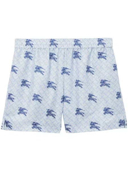 Pantaloni scurți Burberry de mătase albastru