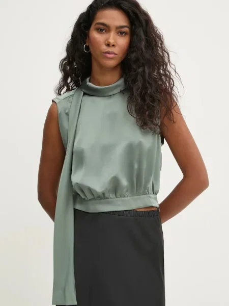 HUGO bluză femei uni verde