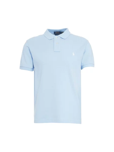 Koszulka polo o kroju slim fit z czystej bawełny Polo Ralph Lauren niebieska