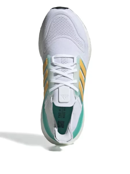 Top Adidas alergare cu decolteu în V alb