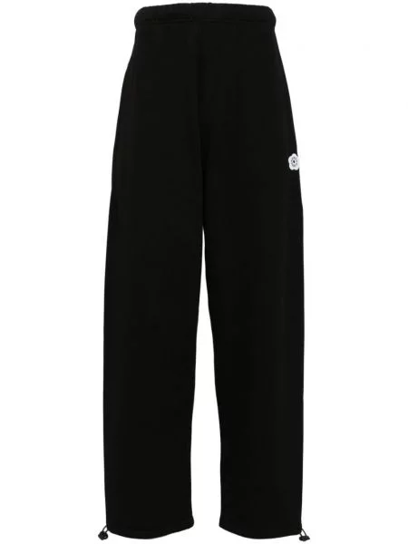 Květinové kalhoty Kenzo černé