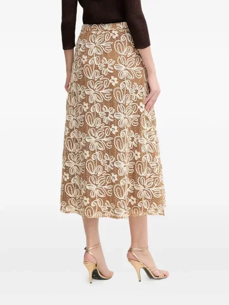 Fustă Luisa Spagnoli cu model floral maro