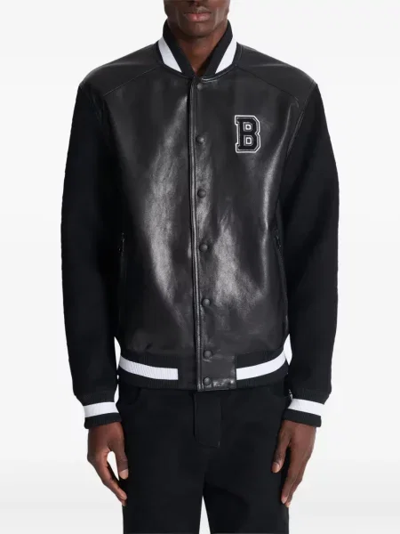 Geanta de piele Balmain negru