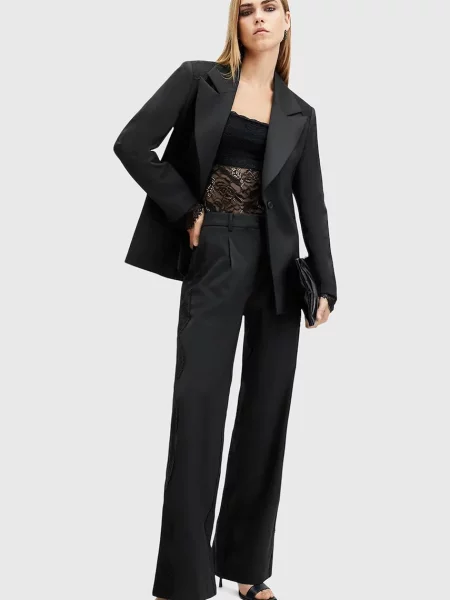 AllSaints pantaloni LACEY femei lat medium waist negru