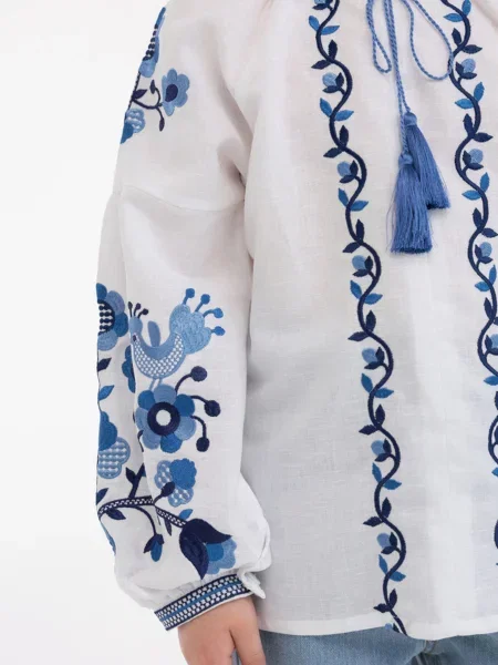 Детская рубашка Folk Moda белая