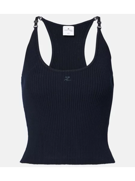 Top Courreges tricotate albastru