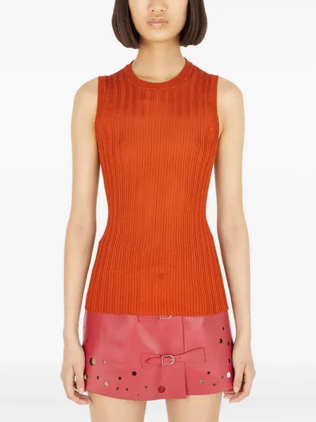 Top Durazzi Milano bez rękawów prążkowany czerwony