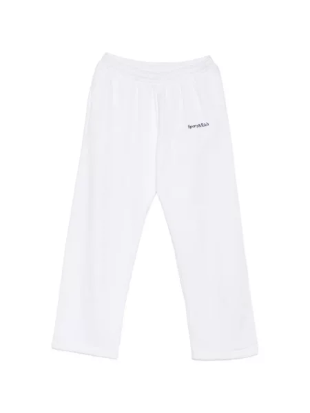 Pantaloni Sporty & Rich alergare cu autograf alb