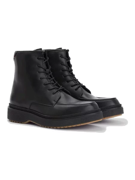 Botki Tommy Hilfiger skórzane czarne