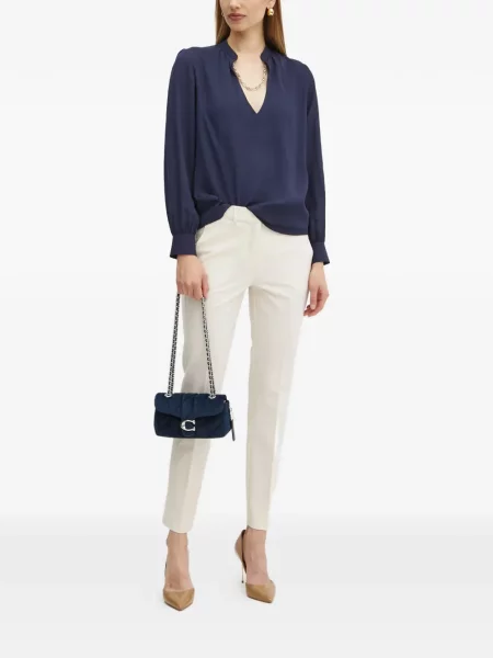 Bluză Marciano By Guess cu decolteu în V lungă albastru