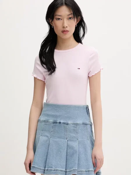 Tommy Jeans tričko s růžové