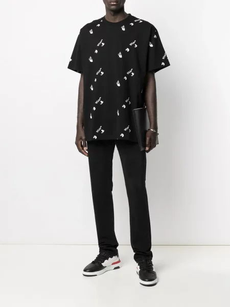 Raštuotas marškinėliai Off-white balta