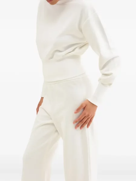 Pantaloni Eres cu broderie alb