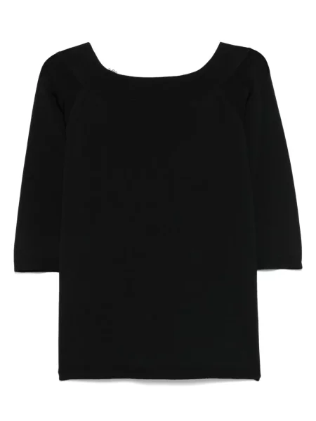 Top D.exterior din dantelă negru